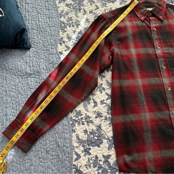 Hobbs Creek Shirt Ombre Cotton Plaid Flannel Button Down Red & Gray Size S - Picture 9 of 11